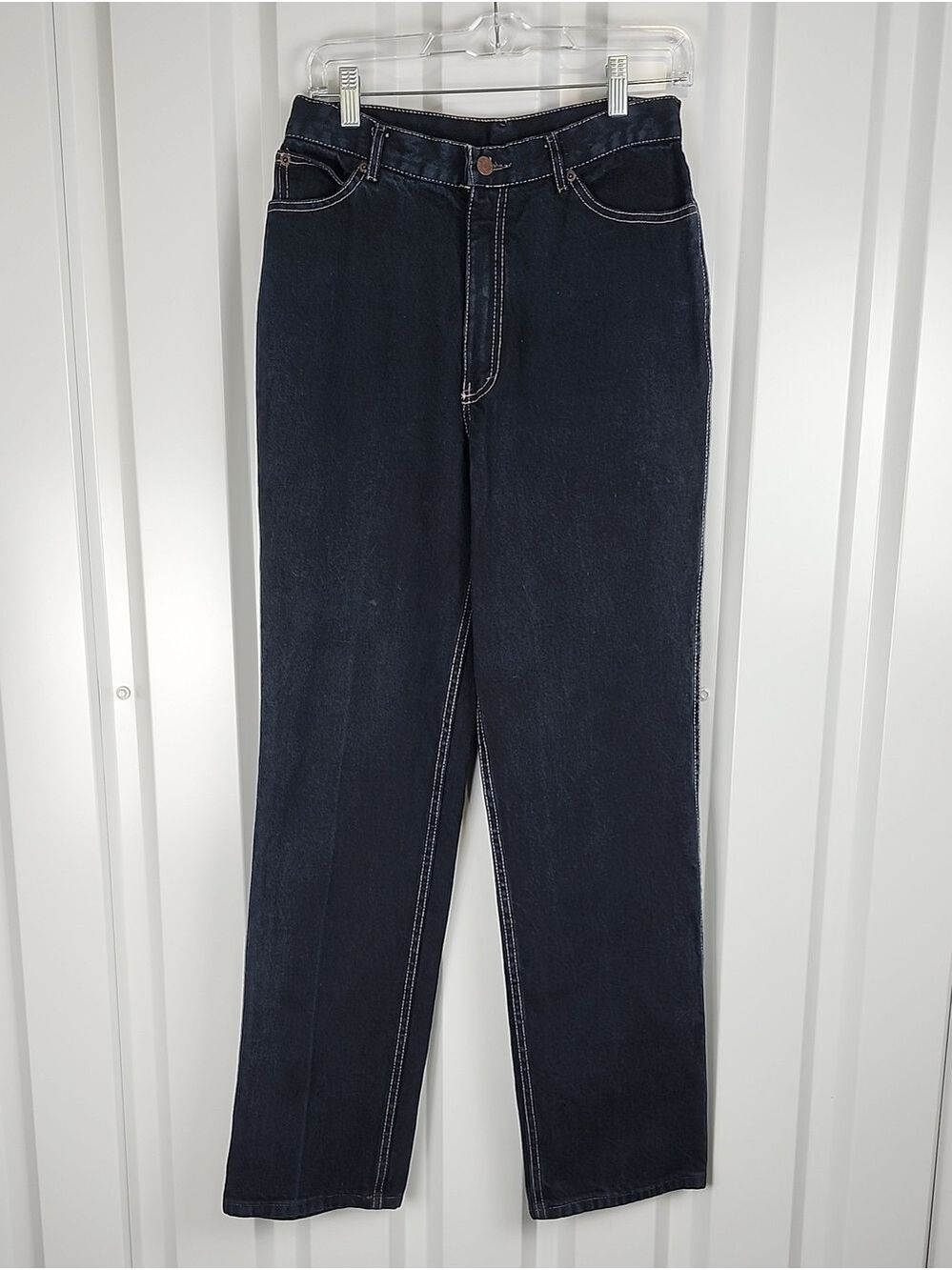 Calvin Klein Vintage 80s Womens Jeans Cotton Dark Wash Sz 12 Fits 6 Straight Leg - Picture 1 of 11